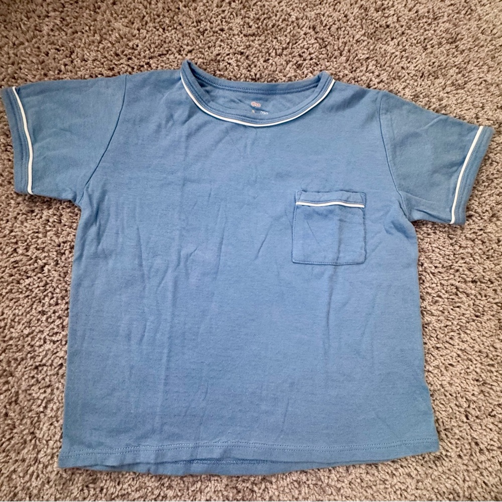 Oso and Me. Kids Blue Short Sleeve Tee with Pocket size 7y